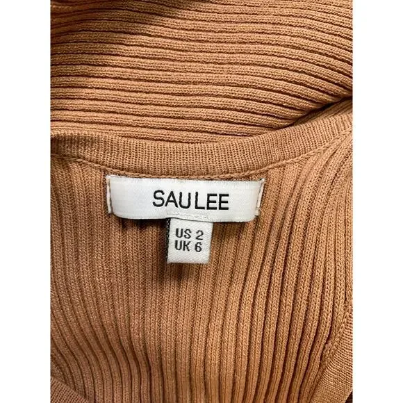 Sau Lee 'Parker' Brown Viscose Knit Dress Size 2 - Picture 4 of 5
